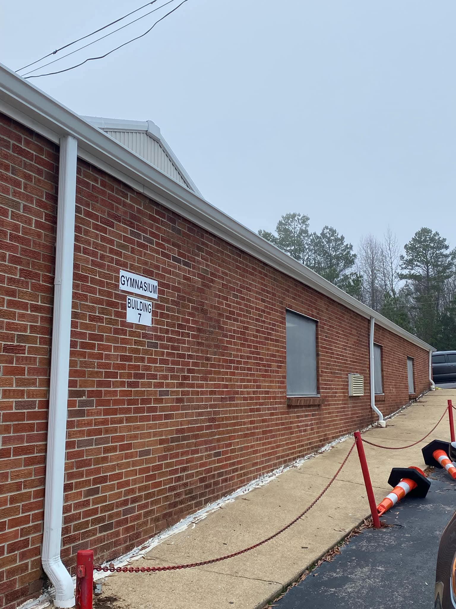Commercial seamless gutter installation in North Mississippi